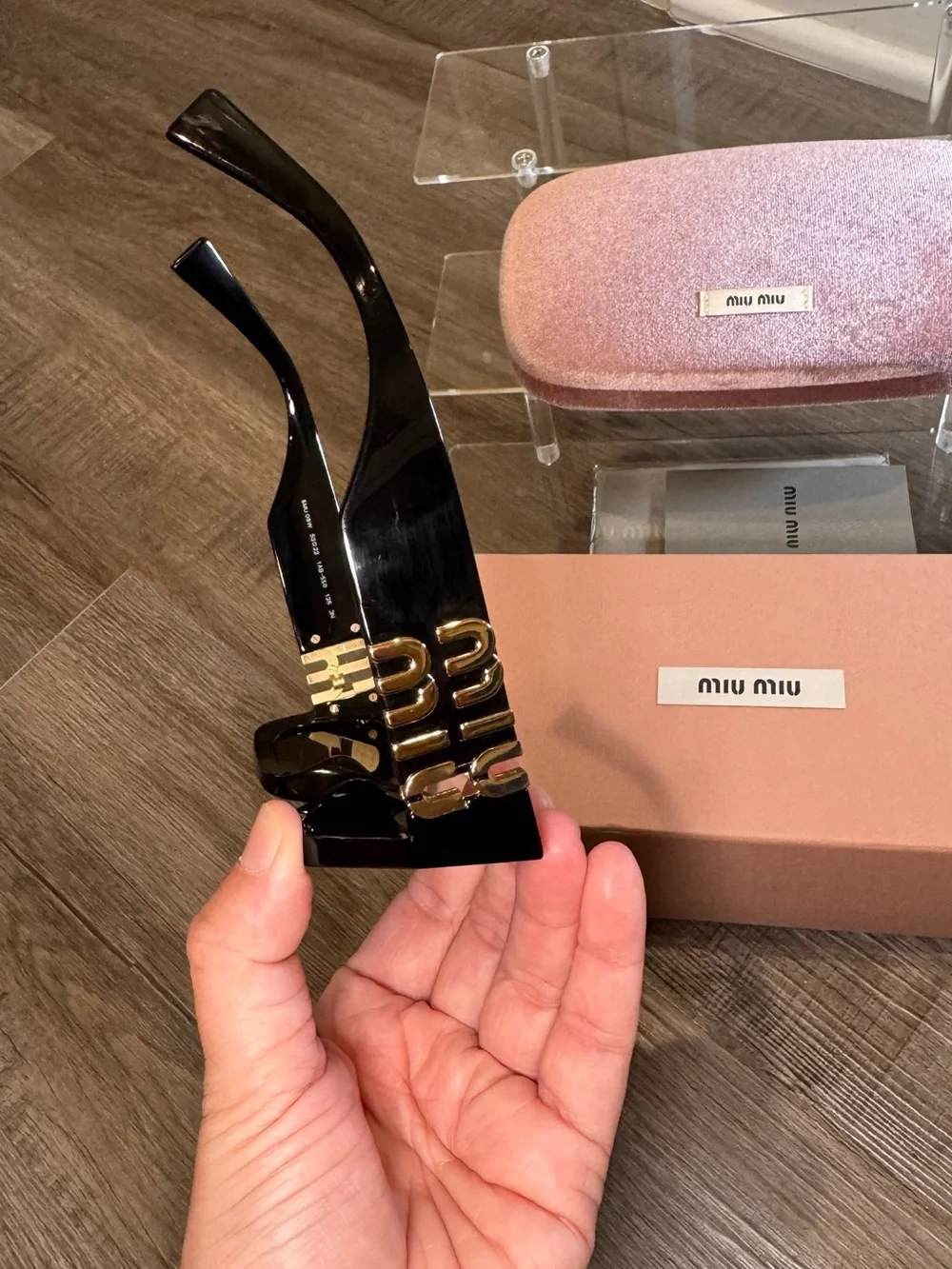 Miu Miu Logo Glimpse Rectangular Sunglasses SMU 09W